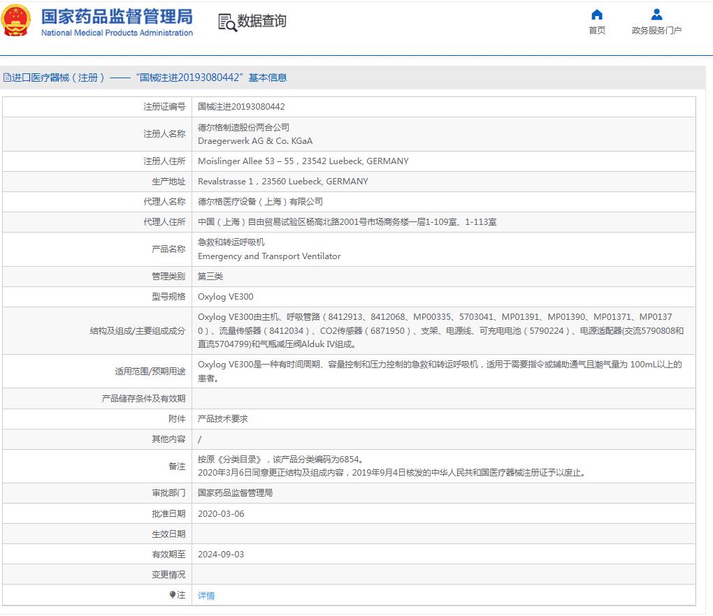 德國(guó)德?tīng)柛耠娮雍粑鼨C(jī)Oxylog? VE300